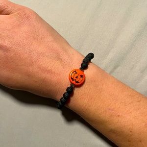 Pumpkin Lava Stone Bracelet
